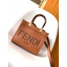 Fendi Sunshine Small Tote Bag In Brown Calfskin 566