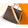 Fendi Sunshine Medium Tote Bag in Brown FF Jacquard Fabric 634