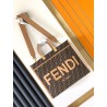 Fendi Sunshine Medium Tote Bag in Brown FF Jacquard Fabric 634