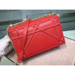 Dior Diorama Bag In Red Eyelets Lambskin 618