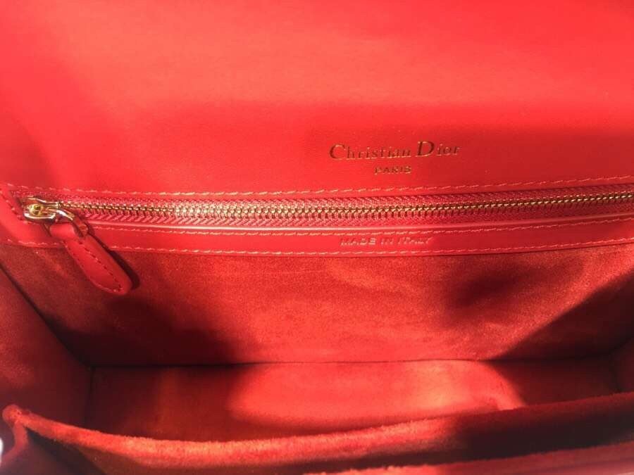 Dior Diorama Bag In Red Eyelets Lambskin 618