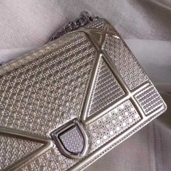 Dior Diorama Bag In Champagne Metallic Calfskin 720