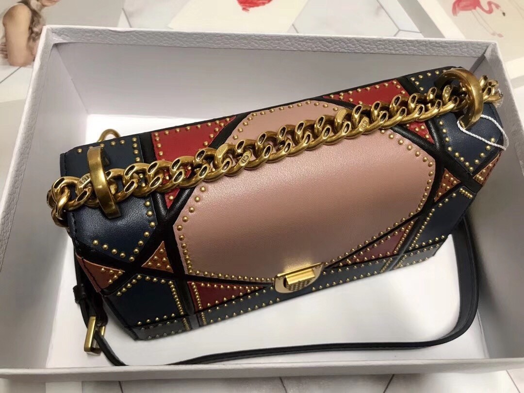 Dior Diorama Bag In Multi-coloured Patchwork 435