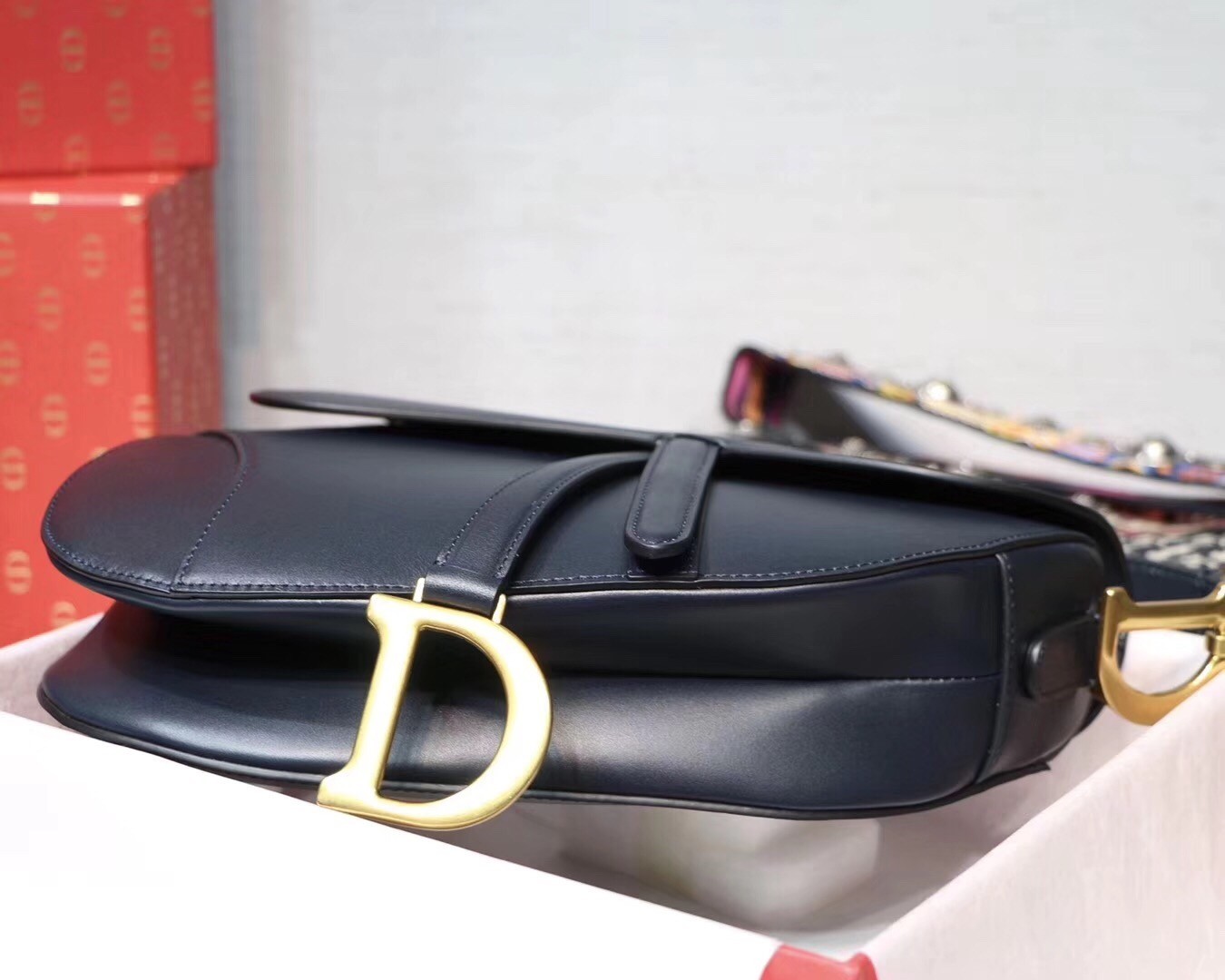 Dior Saddle Bag In Navy Blue Calfskin 685