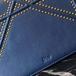 Dior Diorama Bag In Blue Studded Lambskin 461