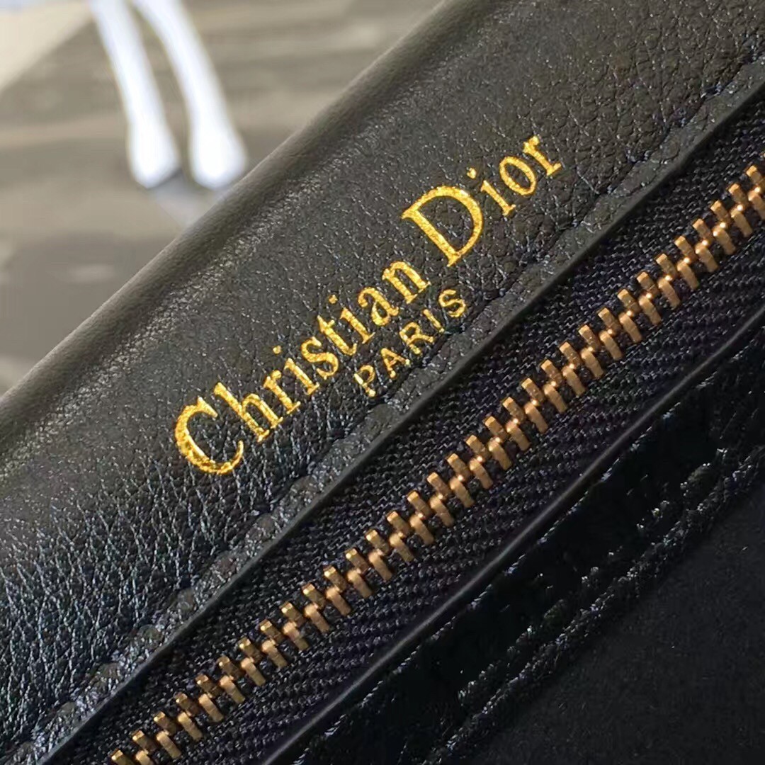 Dior Diorama Bag In Black Studded Lambskin 493