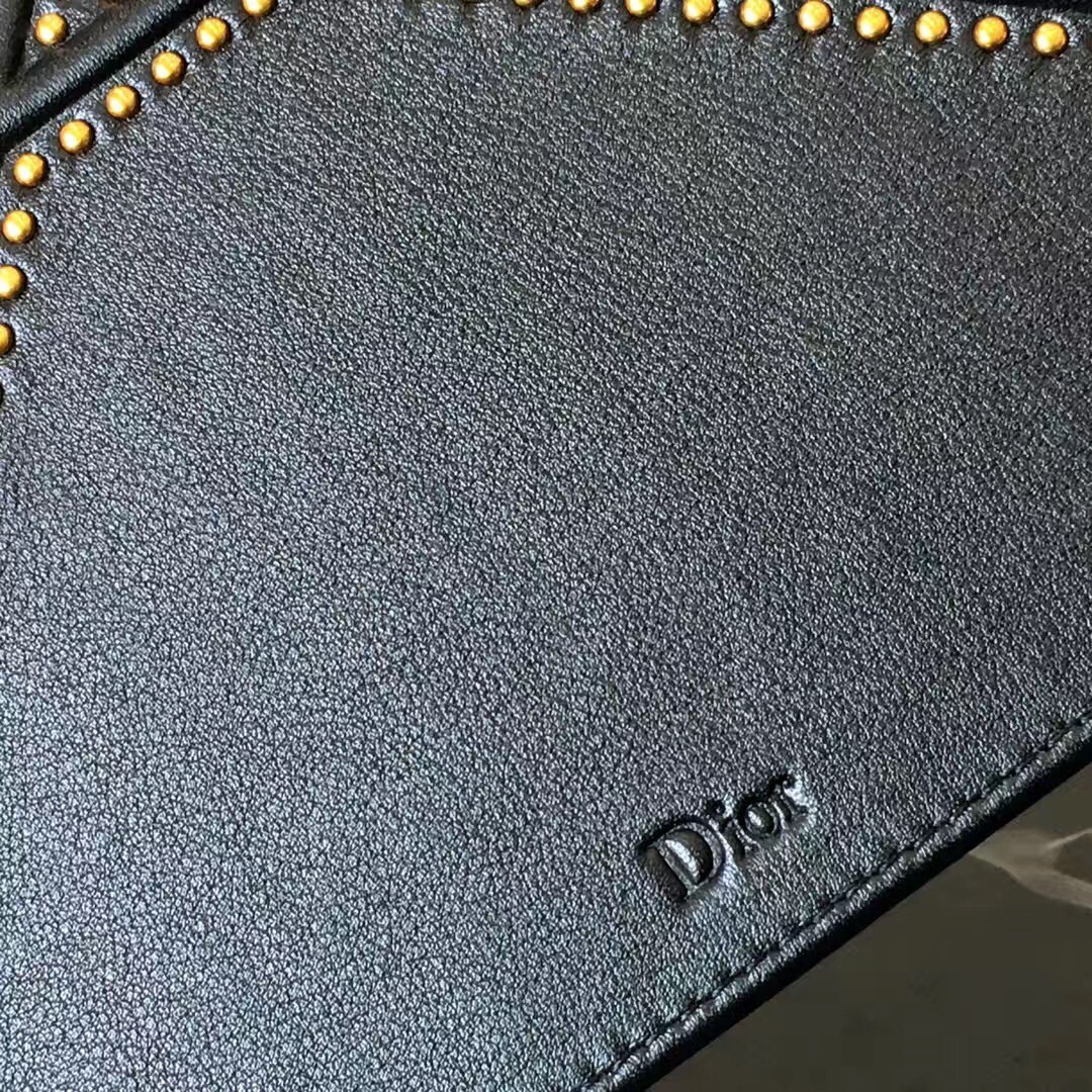 Dior Diorama Bag In Black Studded Lambskin 493