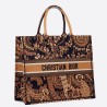 Dior Book Tote Bag In Orange Animals Embroidered Canvas 825