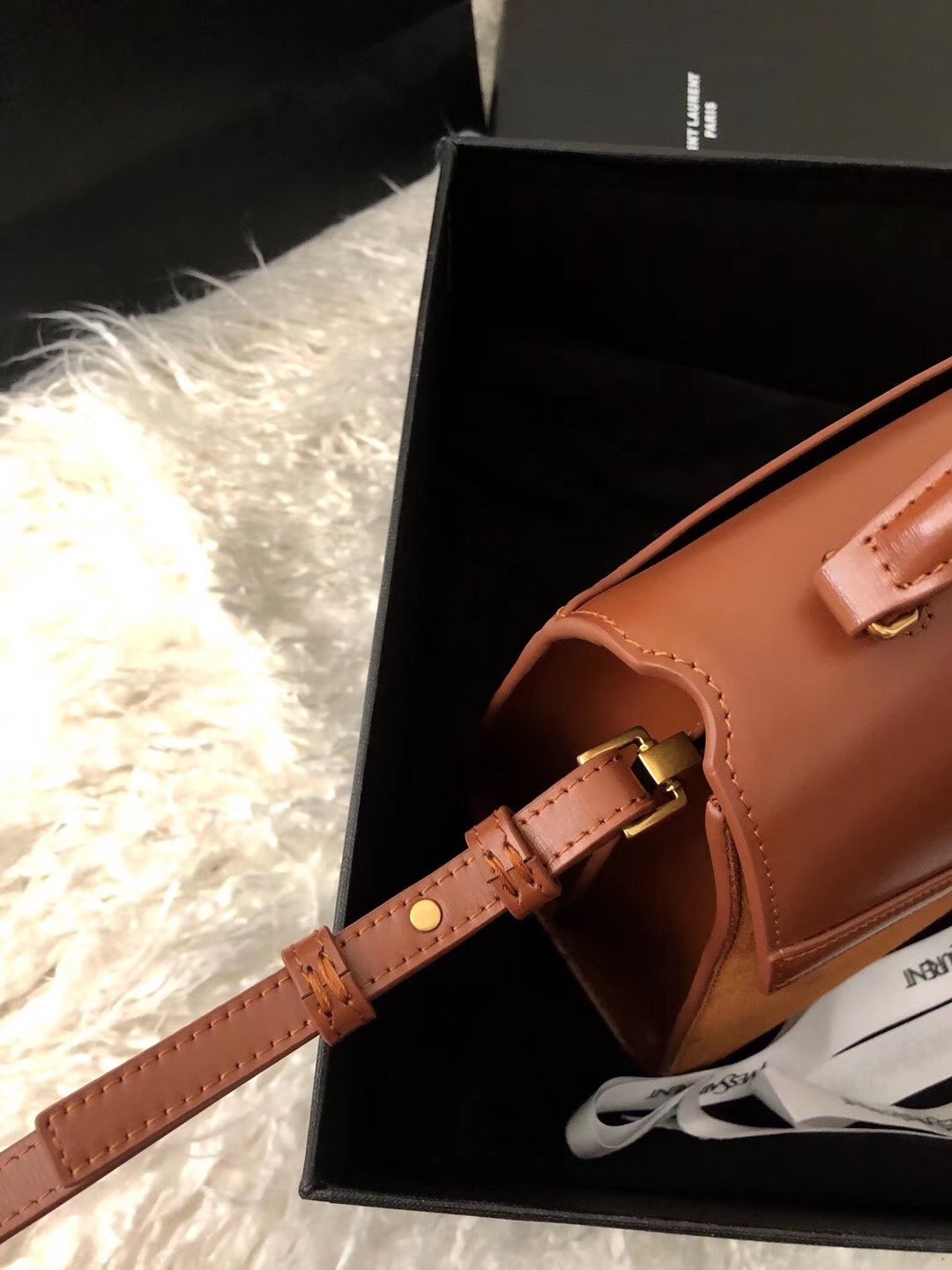 Saint Laurent Cassandra Medium Bag In Brown Suede 370