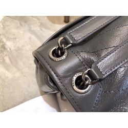 Saint Laurent Medium Niki Bag In Storm Gray Crinkled Leather 107