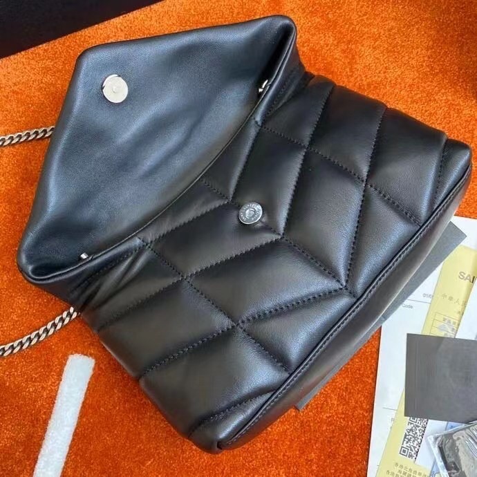 Saint Laurent Puffer Toy Bag In Noir Lambskin 820