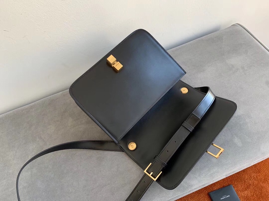 Saint Laurent Carre Satchel Bag In Black Leather 839