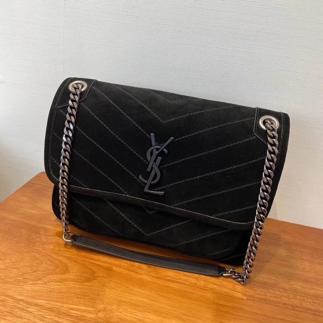 Saint Laurent Medium Niki Bag In Black Suede 855