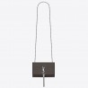 Saint Laurent Small Kate Tassel Bag In Grey Grained Leather 921