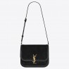 Saint Laurent Solferino Medium Soft Bag In Black Suede 964