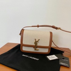 Saint Laurent Solferino Small Bag In Canvas with Calfskin 218