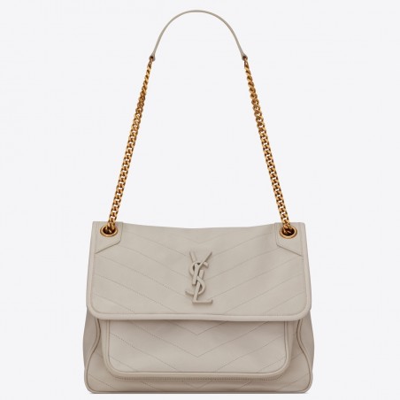 Saint Laurent Niki Medium Bag In White Lambskin 113