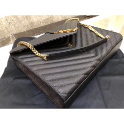 Saint Laurent Envelope Large Bag In Black Quilted Leather 143