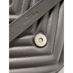 Saint Laurent College Large Bag In Grey Matelasse Leather 172