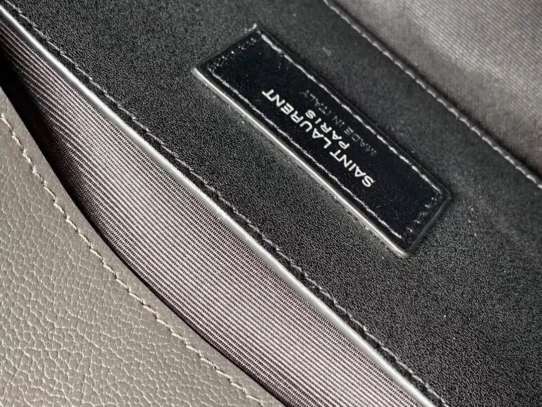 Saint Laurent College Large Bag In Grey Matelasse Leather 172