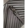 Saint Laurent College Large Bag In Grey Matelasse Leather 172