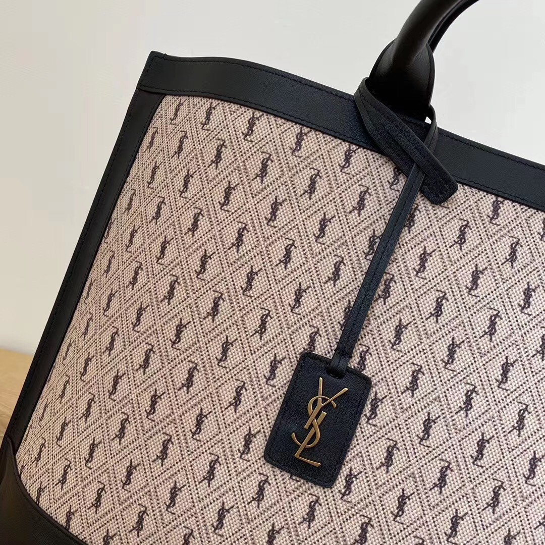 Saint Laurent Monogram All Over Cabas Tote In Canvas 206