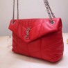 Saint Laurent Loulou Puffer Medium Bag In Red Lambskin 245