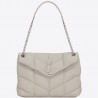 Saint Laurent Loulou Puffer Medium Bag In White Lambskin 151