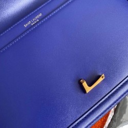 Saint Laurent Solferino Medium Bag In Blue Box Calfskin 991