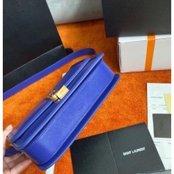 Saint Laurent Solferino Medium Bag In Blue Box Calfskin 991