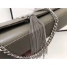 Saint Laurent Medium Kate Bag With Tassel In Grey Grained Leather 486