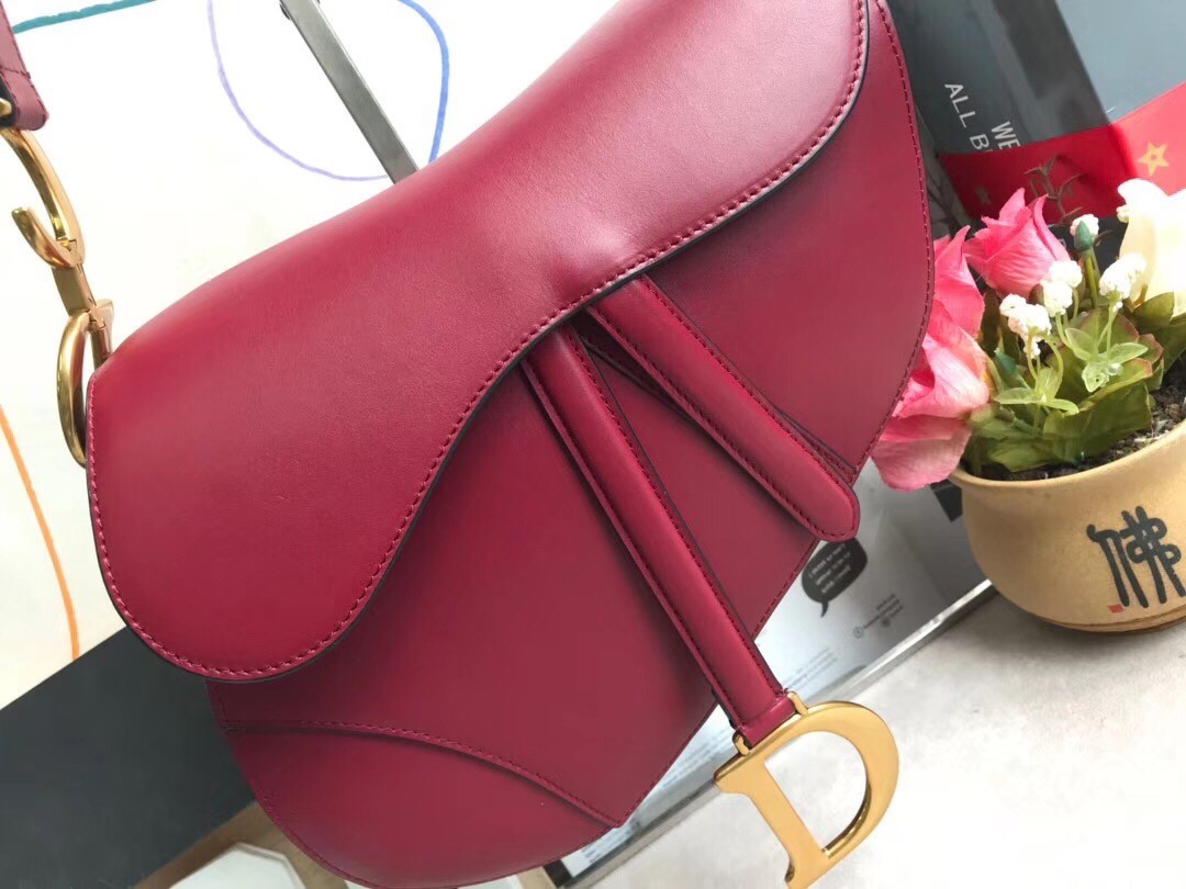 Dior Saddle Bag In Red Calfskin 805