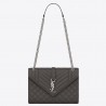 Saint Laurent Medium Envelope Bag In Grey Grained Leather 982