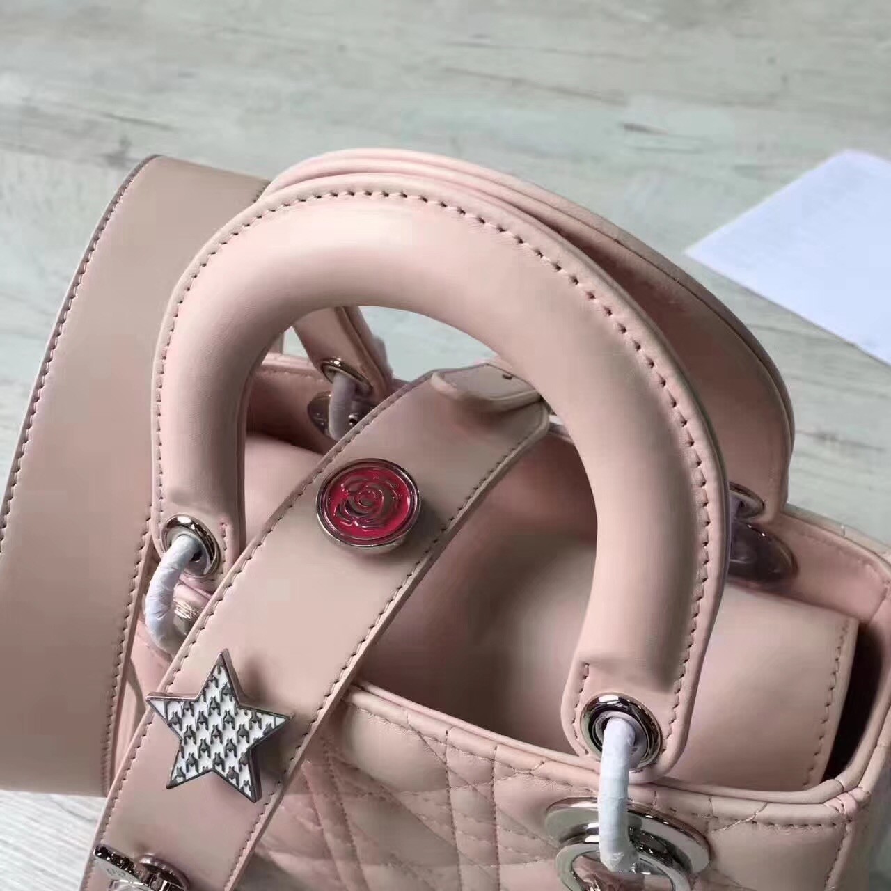 Dior My Lady Dior Bag In Pink Lambskin 635