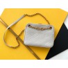 Saint Laurent Le Maillon Small Chain Bag In White Lambskin 025