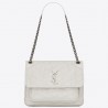 Saint Laurent Medium Niki Bag In White Crinkled Leather 046