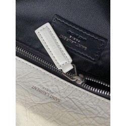 Saint Laurent Medium Niki Bag In White Crinkled Leather 046