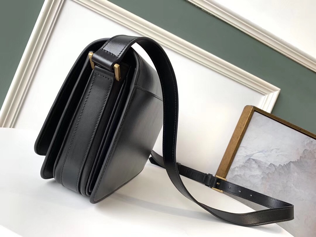 Saint Laurent LE 61 Medium Saddle Bag In Black Leather 127