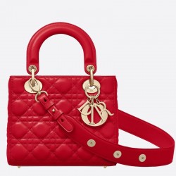 Dior My Lady Dior Bag In Red Lambskin 786