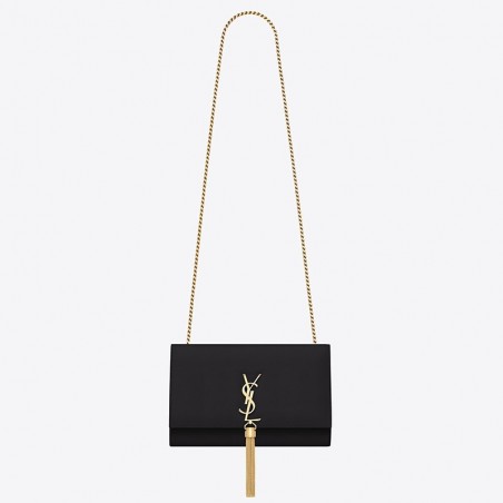 Saint Laurent Medium Kate Bag With Tassel In Black Smooth Leather 233