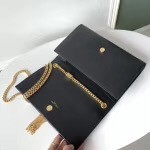 Saint Laurent Medium Kate Bag With Tassel In Black Smooth Leather 233