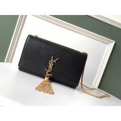 Saint Laurent Medium Kate Bag With Tassel In Black Smooth Leather 233