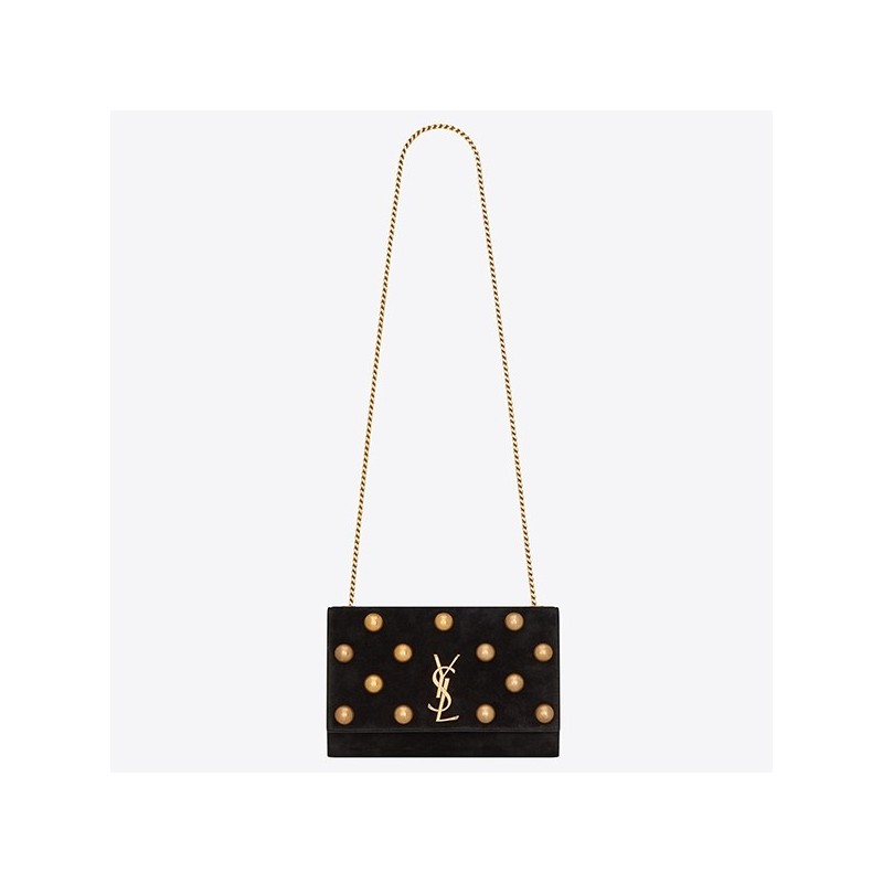 Saint Laurent Medium Kate Bag In Black Suede And Studs 248