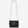 Saint Laurent Sunset Medium Bag In Noir Calfskin 412