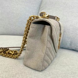 Saint Laurent College Medium Bag In Linen Canvas 453