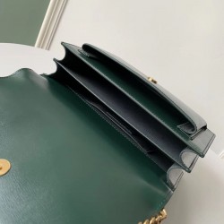 Saint Laurent Sunset Medium Bag In Green Calfskin 469