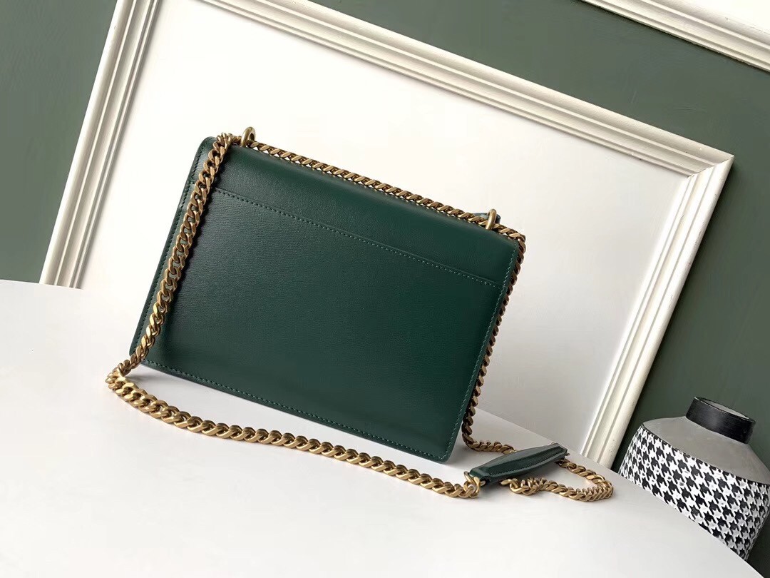 Saint Laurent Sunset Medium Bag In Green Calfskin 469