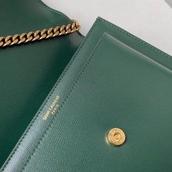 Saint Laurent Sunset Medium Bag In Green Calfskin 469