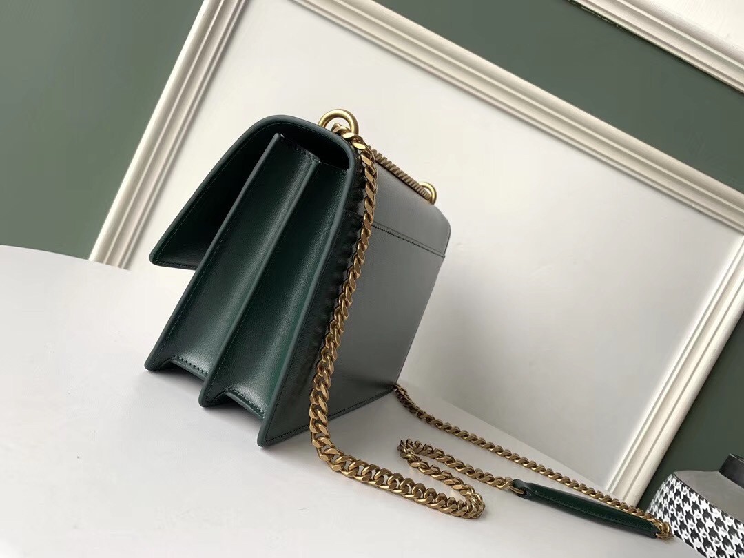 Saint Laurent Sunset Medium Bag In Green Calfskin 469