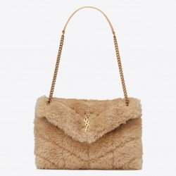 Saint Laurent Loulou Small Bag In Beige Shearling 515